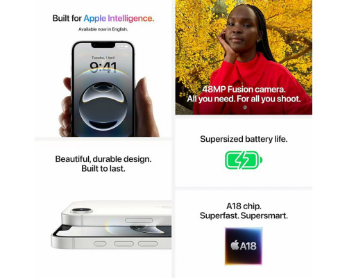 Смартфон Apple iPhone 16e 256GB White (1Sim) Смартфон Apple iPhone 16e 256GB White (1Sim)