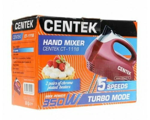 Миксер Centek CT-1118 хром/вишня Миксер Centek CT-1118 хром/вишня