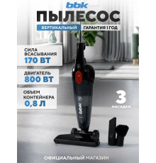 Вертикальный пылесос BBK BV2901 черный/красный