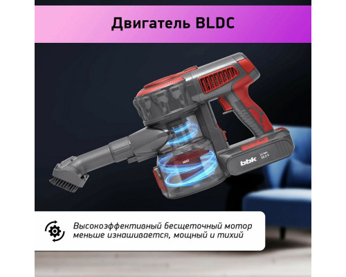 Вертикальный пылесос BBK BV3002 красный/серый Вертикальный пылесос BBK BV3002 красный/серый