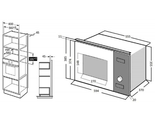 Встраиваемая микроволновая печь Kuppersberg HMW 650 BL Встраиваемая микроволновая печь Kuppersberg HMW 650 BL