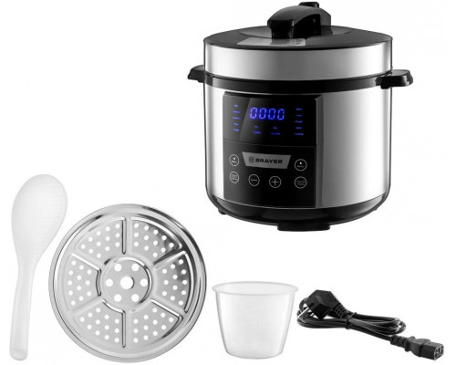 Мультиварка BRAYER BR2400 серебристый Мультиварка BRAYER BR2400 серебристый