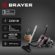Пылесос BRAYER BR4211 черный/бордовый