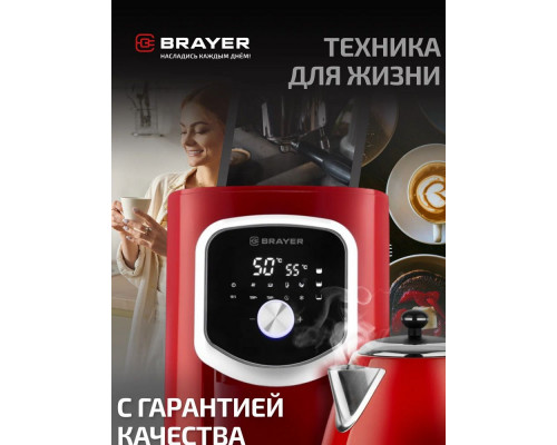 Чайник BRAYER BR1060 стальной/черный Чайник BRAYER BR1060 стальной/черный