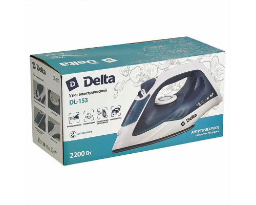 Утюг DELTA DL-153 белый с бирюзовым Утюг DELTA DL-153 белый с бирюзовым
