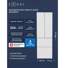Холодильник Zugel ZRFD361W белый