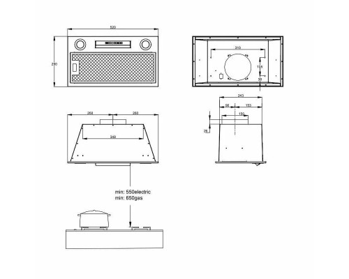 Встраиваемая вытяжка Korting KHI 6755 W Встраиваемая вытяжка Korting KHI 6755 W