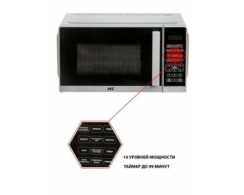 Микроволновая печь JVC JK-MW372S серебристый Микроволновая печь JVC JK-MW372S серебристый