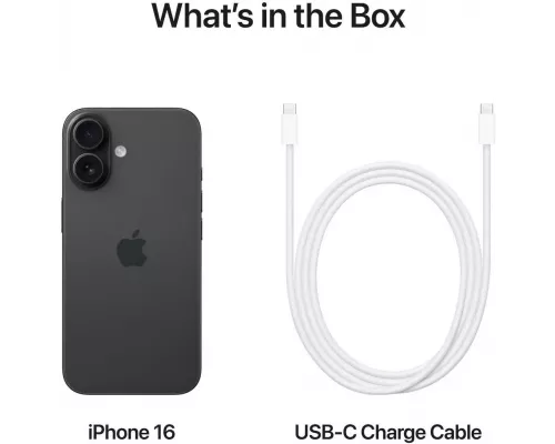 Смартфон Apple iPhone 16 128GB Black (1Sim)