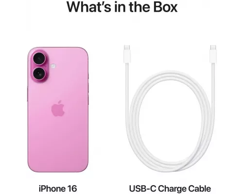 Смартфон Apple iPhone 16 128GB Pink (1Sim)