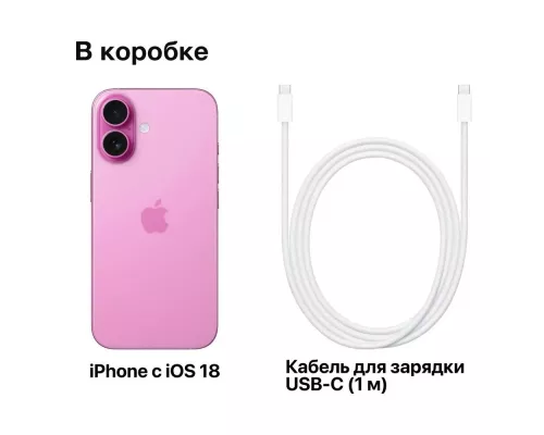 Смартфон Apple iPhone 16 256GB Pink (1Sim)