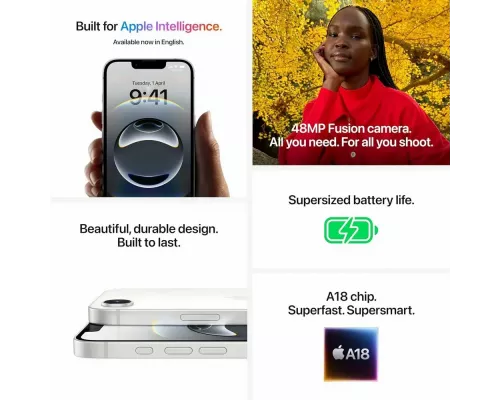 Смартфон Apple iPhone 16e 256GB White (1Sim)