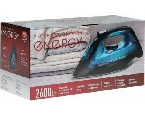 Утюг ENERGY EN-348 черно-бирюзовый