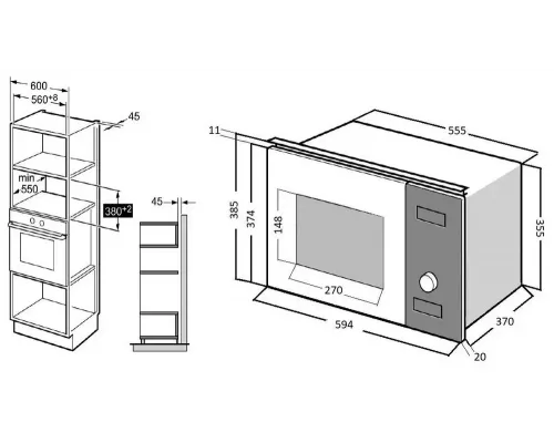Встраиваемая микроволновая печь Kuppersberg HMW 650 BL