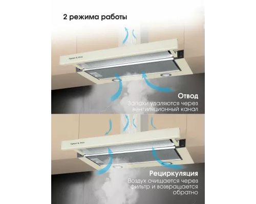 Встраиваемая вытяжка Zigmund & Shtain K 017.6 X бежевый