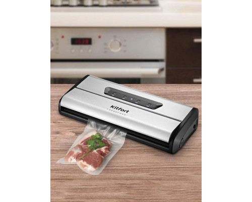 Вакуумный упаковщик Kitfort КТ-1515 серебристый/черный