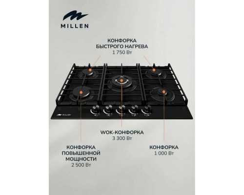Варочная поверхность MILLEN MGHG 701 BL Варочная поверхность MILLEN MGHG 701 BL