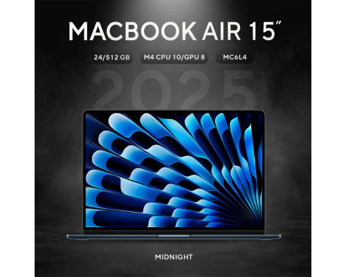 Ноутбук Apple MacBook Air 15 M4 24/512 Midnight (MC6L4)