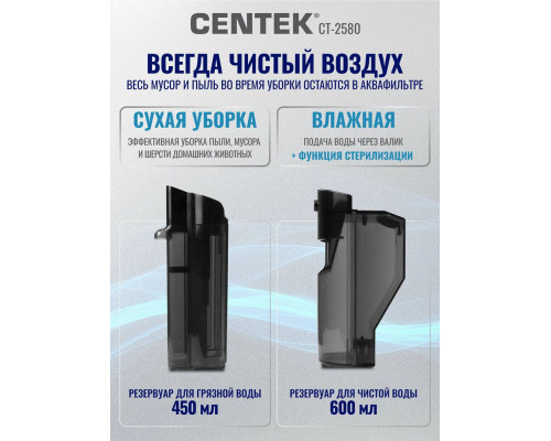Вертикальный пылесос CENTEK CT-2580