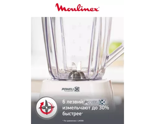 Блендер Moulinex LM42Q110 белый