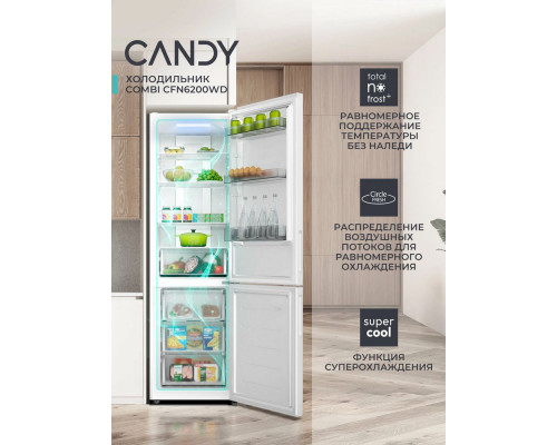 Холодильник CANDY CFN6200WD белый