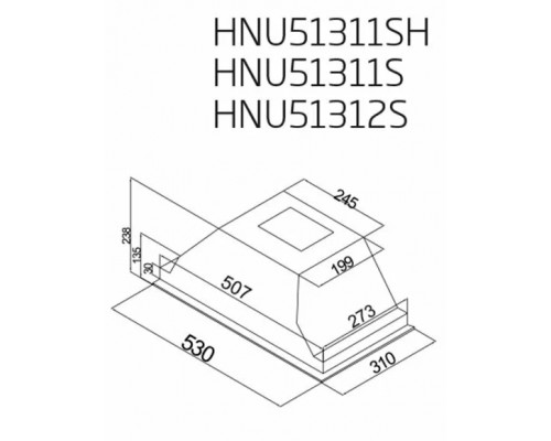 Встраиваемая вытяжка Beko HNU51311SH серебристый