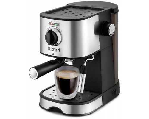 Кофеварка Kitfort KT-753 черный/нержавеющая сталь