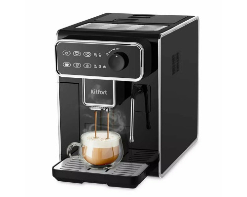Кофемашина Kitfort КТ-7256 черный/нержавеющая сталь