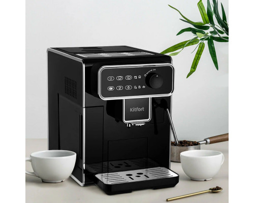 Кофемашина Kitfort КТ-7256 черный/нержавеющая сталь