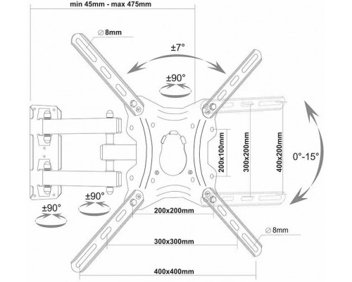 Кронштейн ELECTRICLIGHT КБ-01-84 черный