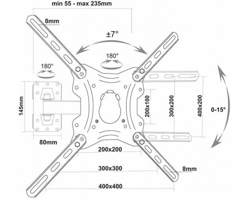 Кронштейн ELECTRICLIGHT КБ-01-85 черный
