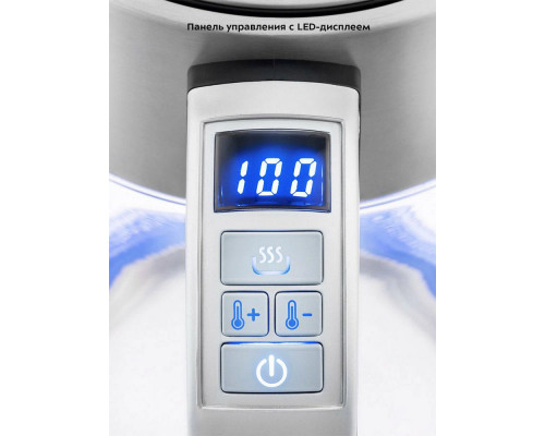 Чайник KITFORT КТ-690 прозрачный стекло/пластик