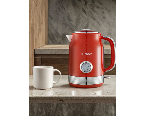 Чайник KITFORT КТ-6791 красный/серебристый