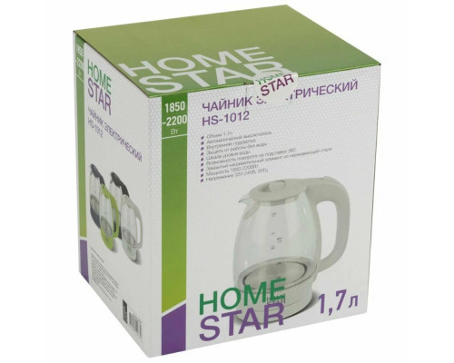 Чайник Homestar HS-1012 черный стекло