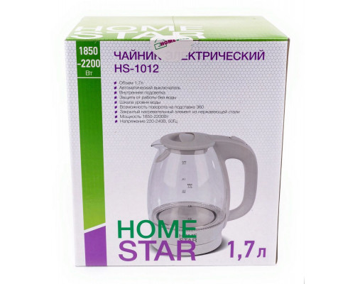Чайник Homestar HS-1012 черный стекло