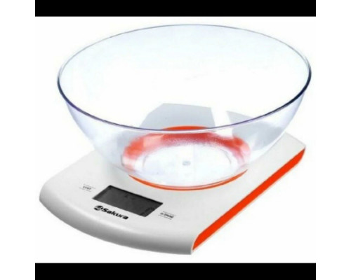 Кухонные весы Sakura SA-6068A бел/оранж