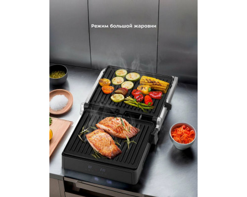 Гриль Kitfort КТ-3664 серебристый/черный