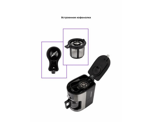 Кофемашина Kitfort КТ-782 нержавеющая сталь/черный