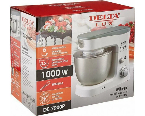 Миксер Delta LUX DE-7900Р белый с серым