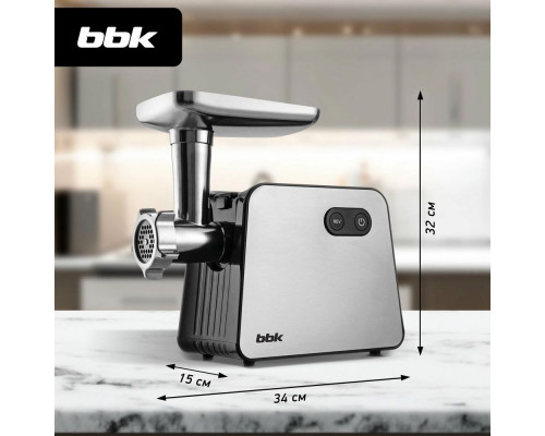 Мясорубка BBK MG3001 металлик/черный