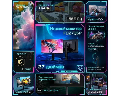 Монитор 27" Gigabyte AORUS FO27Q5P EK