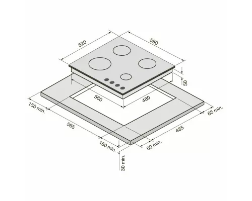 Варочная поверхность Krona NEBEL 60 WH W