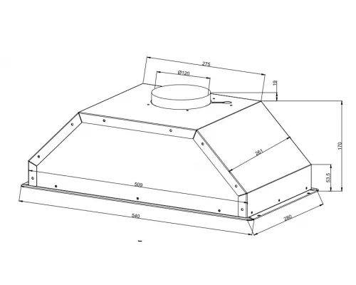 Встраиваемая вытяжка MONSHER ANGERS 60 Acier