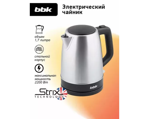 Чайник BBK EK1765S черный/нержавеющая сталь
