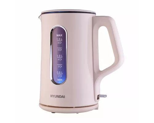 Чайник Hyundai HYK-G8888 кремовый/прозрачный