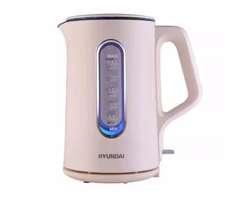 Чайник Hyundai HYK-G8888 кремовый/прозрачный