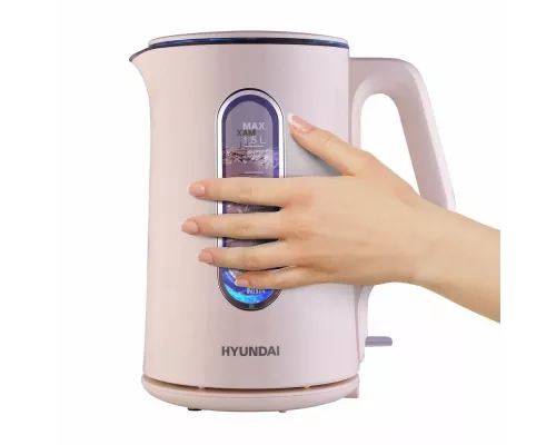 Чайник Hyundai HYK-G8888 кремовый/прозрачный