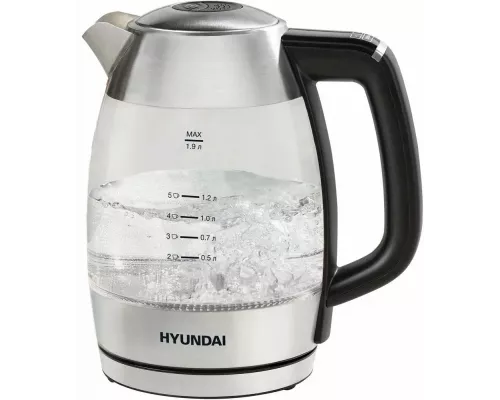 Чайник HYUNDAI HYK-G9408 черный/серебристый