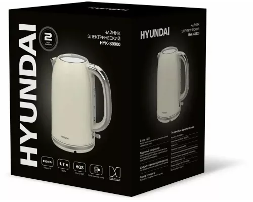 Чайник Hyundai HYK-S9900 молочный/серебристый
