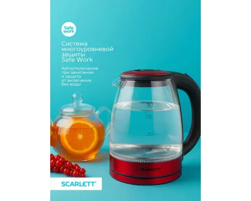 Чайник SCARLETT SC-EK27G65 красный/черный
